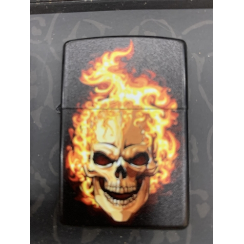 139 - FOUR NEW AND BOXED SKULL LIGHTERS