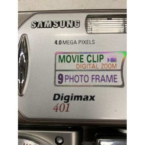 142 - THREE CAMERAS TO INCLUDE A FINEPIX F11, A PANASONIC DMC-TZ6 AND A SAMSUNG DIGIMAX 401