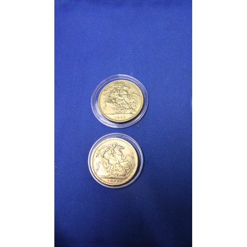 405 - FOUR GOLD PLATED REPLICA COINS APPROXIMATELY 38MM DIAMETER