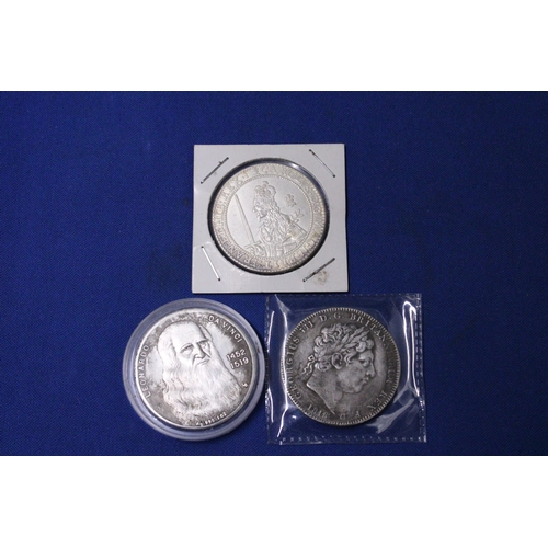 417 - FIVE REPLICA COINS TO INCLUDE TWO WILLIAM IV 1831 AND 1834, A CHALRES I 1643, A GEORGE III 1818 AND ... 