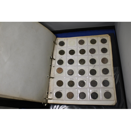 429 - A FOLDER CONTAINING A COLLECTION OF PRE-DECIMAL BRONZE COINAGE INCLUSIVE OF PENNY'S, HALF PENNY'S, E... 