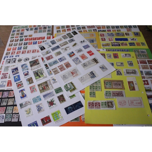 457 - A COLLECTION OF DENMARK STAMPS (10+ SHEETS)