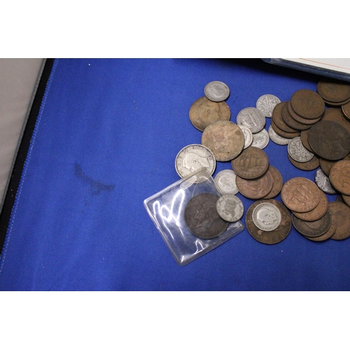 459 - MIXED PRE DECIMAL COINS TO INCLUDE TEN SIX PENCE AND TWO FLORINS ETC