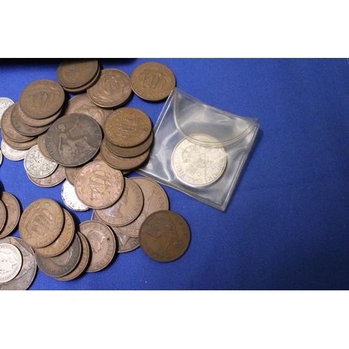 459 - MIXED PRE DECIMAL COINS TO INCLUDE TEN SIX PENCE AND TWO FLORINS ETC