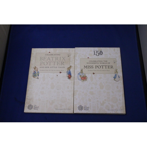 466 - TWO ROYAL MINT TREASURE FOR LIFE COLLECTOR'S ALBUMS CONTAINING FIFTY PENCE PIECES CELEBRATING BEATRI... 