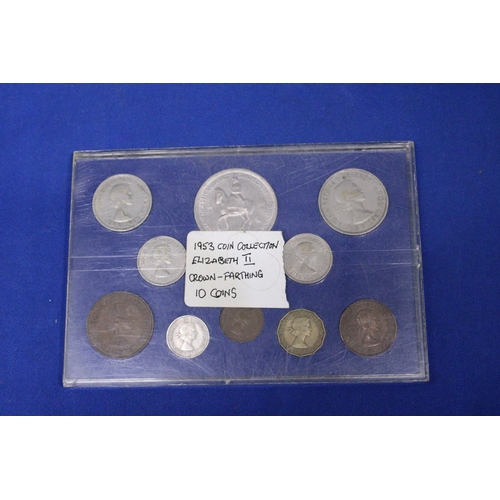 481 - A COINAGE OF GREAT BRITIAN 1953 ELIZABETH II COLLECTION CONTAINING TEN COINS