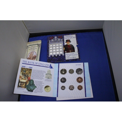 483 - A ROYAL MINT BRILLIANT UNCIRCULATED COIN COLLECTION CONTAINING EIGHT COINS IN VGC TOGETHER WITH A 19... 