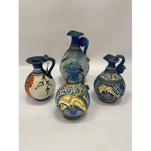 184 - FOUR HAND MADE GREEK JUGS