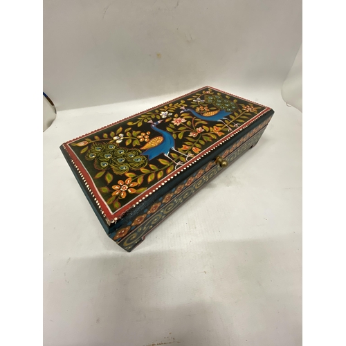 187 - A HANDPAINTED INDIAN JEWELLERY BOX