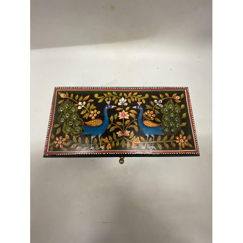 187 - A HANDPAINTED INDIAN JEWELLERY BOX