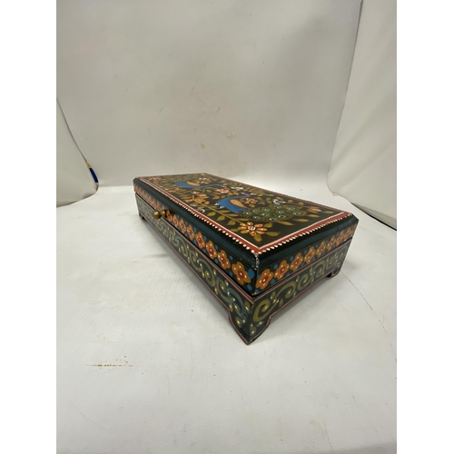 187 - A HANDPAINTED INDIAN JEWELLERY BOX