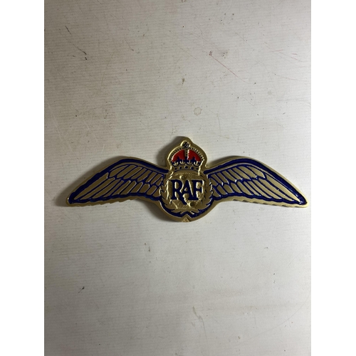 41 - A GOLD METAL RAF PLAQUE