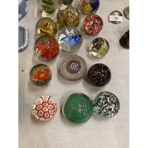 60 - A LARGE QUANTITY OF PAPERWEIGHTS