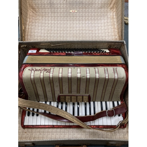 66 - A HOHNER CONCERTO IV ACCORDION IN ORIGINAL CASE