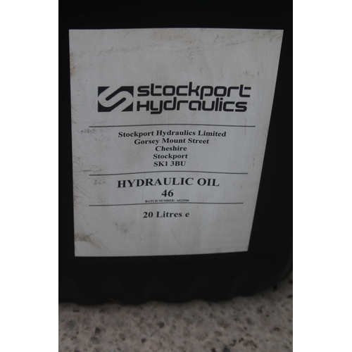 396 - THREE DRUMS OF HYDRAULIC OIL - NO VAT