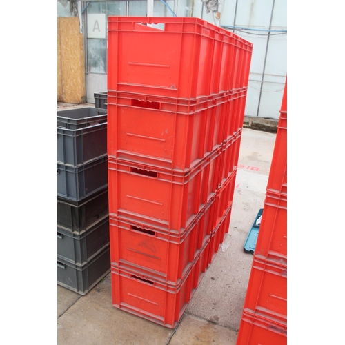 444 - 10 RED STACKABLE LIN BINS  + VAT