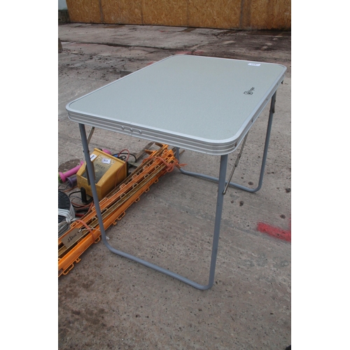 454 - FOLD AWAY SILVER TABLE  NO VAT