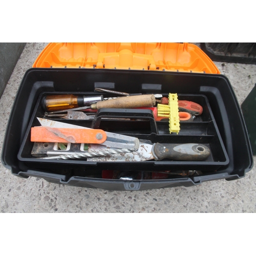 501 - YELLOW AND BLACK PLASTIC TOOL BOX  NO VAT