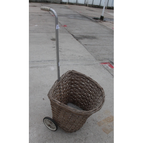 512 - WICKER SHOPPING TROLLEY  + VAT