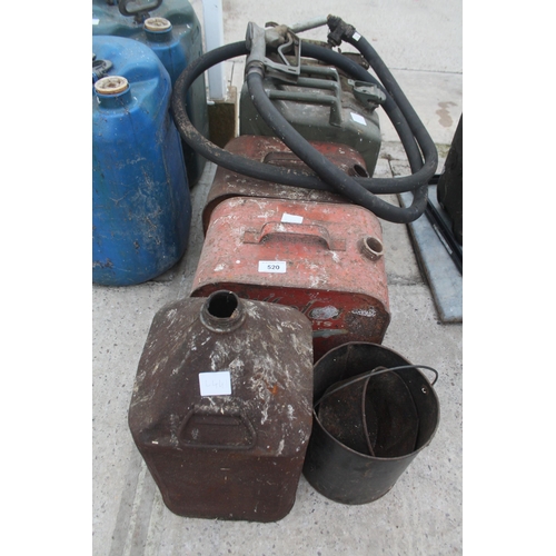 520 - COLLECTION OF JERRY CANS AND OIL DRUMS  + VAT