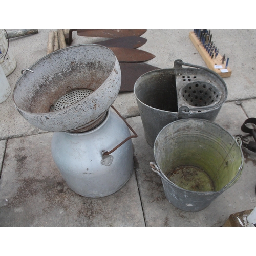 529 - VINTAGE SIEVE AND BUCKETS  + VAT