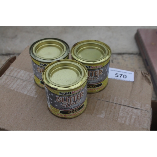 570 - 41 TINS OF GOLD PAINT  NO VAT