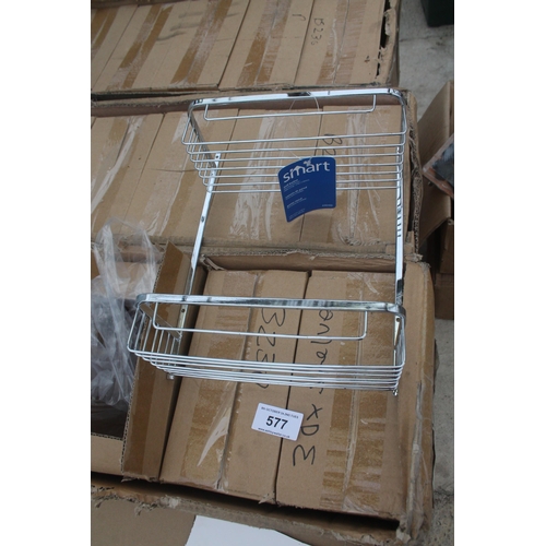 577 - THIRTY CHROME BATHROOM SHELVES - NO VAT