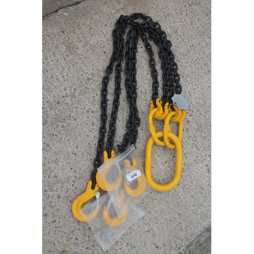 646 - 4 LEG 4 TON LIFTING CHAIN  + VAT