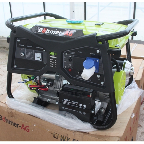 9 - BOHMER BRAND NEW ELECTRIC START AG GENERATOR 500K,  AS NEW STILL BOXED   + VAT