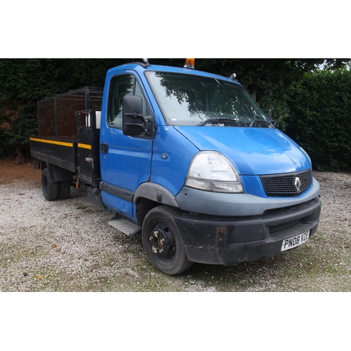 168 - RENAULT TIPPER PN08VZE 2953CC TAXATION CLASS HGV NO MOT - LOCK NEEDS ATTENTION ON DRIVERS DOOR NO VA... 