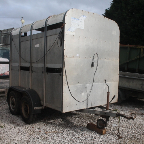 206 - IFOR WILLAMS TWIN AXLE CATTLE TRAILER   +VAT