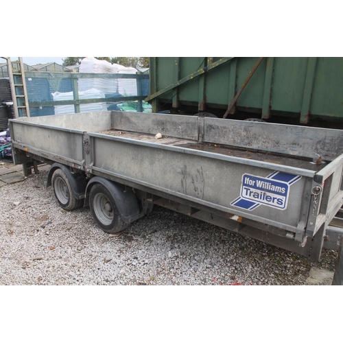 207 - 2022 IFOR WILLIAMS LM146 14' DROP SIDE TWIN AXLE PLANT TRAILER 3YO WITH SIDEBOARDS + VAT