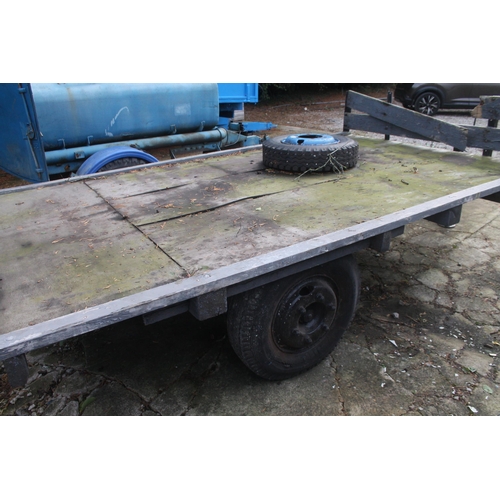 211 - TWO WHEEL FLAT TRAILER WITH SPARE WHEEL  + VAT