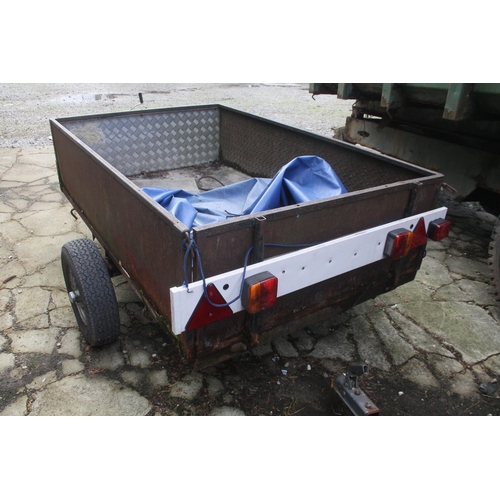 212 - TRAILER WITH BLUE SHEET 6FT BY 4FT SINGLE AXLE - NO VAT