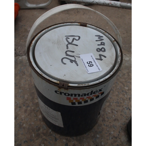 59 - BLUE TIN METAL PAINT  NO VAT