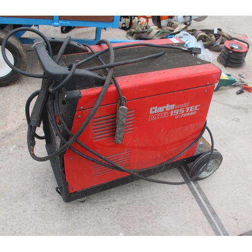 75 - CLARKE WELD MIG TURBO 195 TEC WELDER  NO VAT