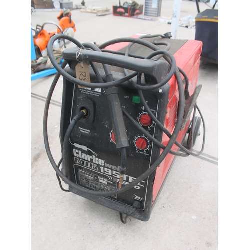 75 - CLARKE WELD MIG TURBO 195 TEC WELDER  NO VAT