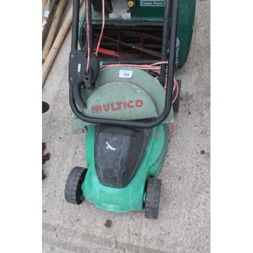 768 - ELECTRIC AND PETROL RS LAWN MOWER  + VAT