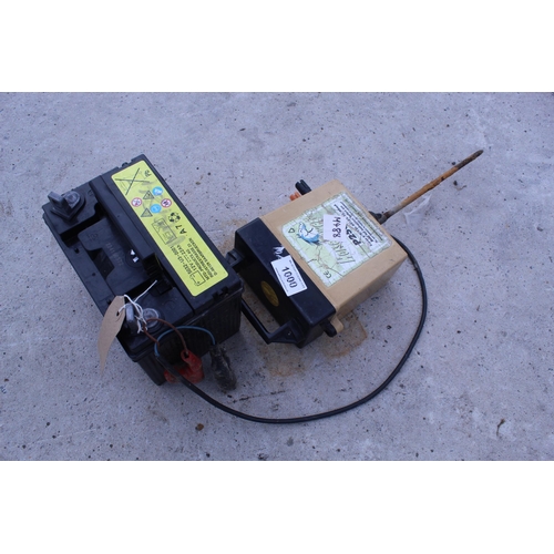 1000 - ELECTRIC FENCE BATTERY & FENCER  NO VAT