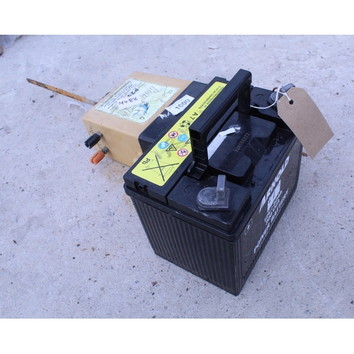 1000 - ELECTRIC FENCE BATTERY & FENCER  NO VAT