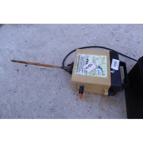 1000 - ELECTRIC FENCE BATTERY & FENCER  NO VAT