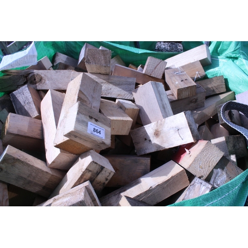 864 - BAG OF FIREWOOD BLOCKS  NO VAT