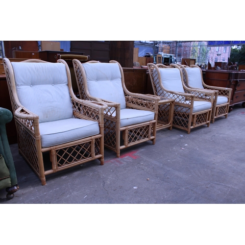 2952 - A BAMBOO AND WICKER FIVE PIECE CONSERVATORY SUITE