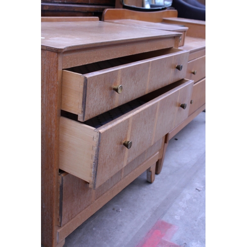 2958 - AN OAK LEBUS CHEST OF THREE DRAWERS AND MATCHING DRESSING TABLE