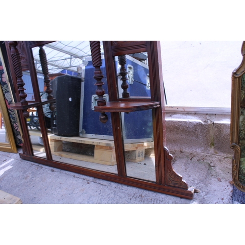 2977 - A LATE VICTORIAN MAHOGANY OVERMANTEL MIRROR