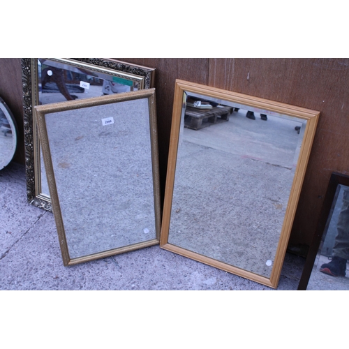 2989 - TWO BEVEL EDGE WALL MIRRORS