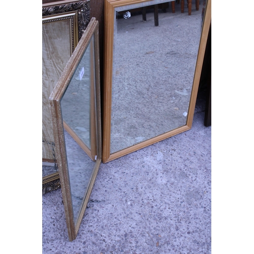 2989 - TWO BEVEL EDGE WALL MIRRORS