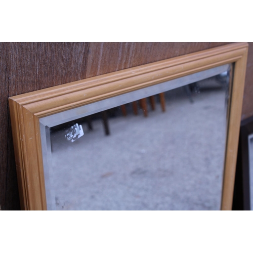 2989 - TWO BEVEL EDGE WALL MIRRORS