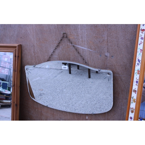 2994 - A FRAMELESS WALL MIRROR, 26