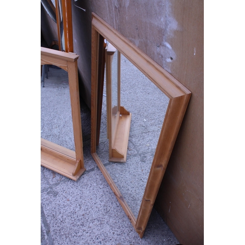 2997 - A PINE WALL MIRROR, 40